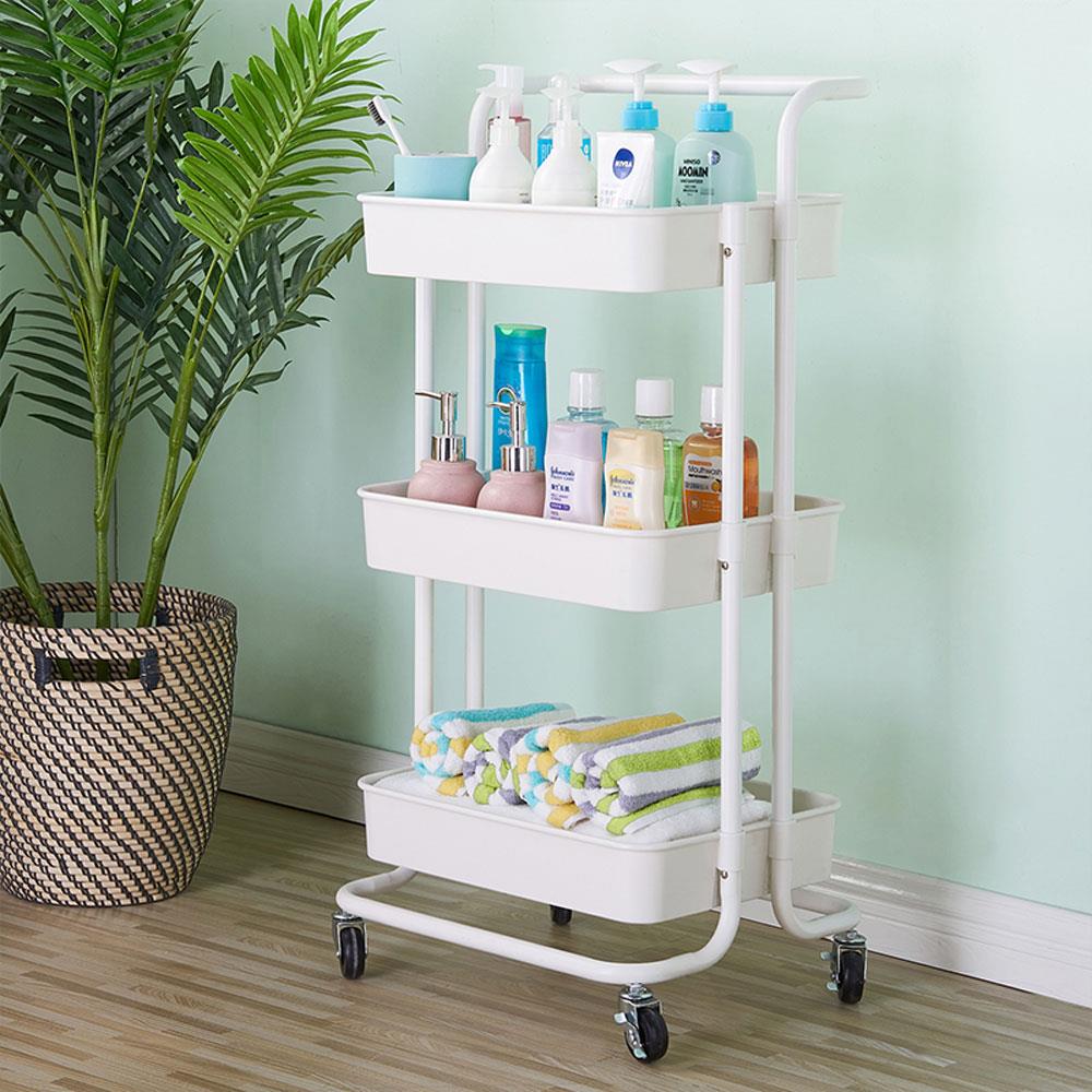 Zimtown Storage Trolley Service Rolling Cart with Mesh Basket Handles and 2 Locable Wheels - image 1 of 6