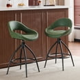 thumbnail image 1 of Zimtown Swivel Barstools Set of 2, 26'' Mid-Century Padded Counter Height Bar Chairs, Modern Upholstered Dining Chairs 2 PCS, Retro Green, 1 of 6