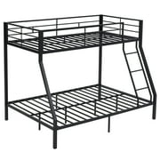 Zimtown Twin Over Full Bunk Bed, Heavy-duty Metal Bunk Beds, Dorm Room Bed Frame, Space-saving Twin Bed Frame, No Spring Box Need, Black
