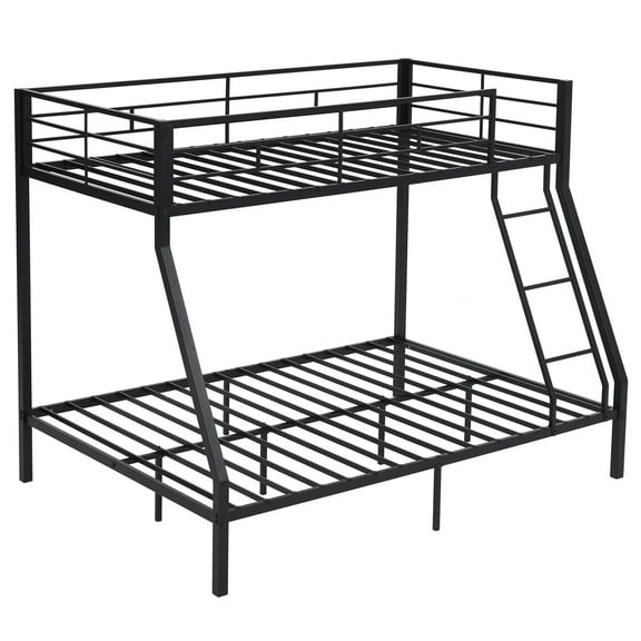 Zimtown Twin Over Full Bunk Bed, Heavy-duty Metal Bunk Beds, Dorm Room Bed Frame, Space-saving Twin Bed Frame, No Spring Box Need, Black