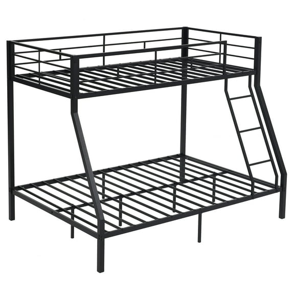 Zimtown Twin Over Full Bunk Bed, Heavy-duty Metal Bunk Beds, Dorm Room Bed Frame, Space-saving Twin Bed Frame, No Spring Box Need, Black