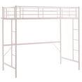thumbnail image 1 of Zimtown Twin Loft Bed with Ladder Metal Bunk Bed with 2 Side Ladder, Pink, 1 of 9