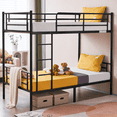 thumbnail image 1 of Zimtown Twin over Twin Steel Bunk Beds Frame, 78" x 42" x 65" with Ladder Bedroom Dorm Room for Kids Adult Children, 1 of 12