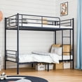 thumbnail image 1 of Zimtown Twin over Twin Steel Bunk Beds Frame Ladder Bedroom Dorm Room,Blue, 1 of 8