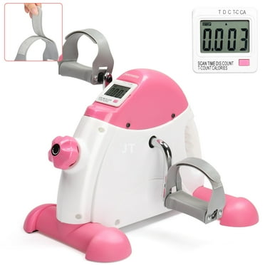 Zimtown Under Desk Bike Pedal Exerciser, Portable Mini Cycle Exercise Bike, for Leg/Arm Fitness Workout, Home Office Use, Pink