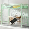 thumbnail image 1 of Zimtown Upgrated Twin Loft Bed with Ladder Metal Bunk Bed with Flat Step Ladder, Green, 1 of 8