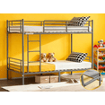 thumbnail image 1 of Zimtown Upgrated Twin over Twin Bunk Bed, Metal Bed Frame with Flat Step Ladder, Gray, 1 of 11