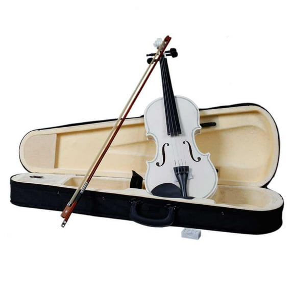 Zimtown White 4/4 Size Handcrafted Solid Wood Violin with Bow, Rosin, Case for kids who are 12+ and Adult
