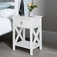 thumbnail image 1 of Zimtown White Bedside Nightstand End Sofa Table with Drawer and Shelf for Storage, 1 of 11