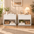 thumbnail image 1 of Zimtown White Nightstand, End Table with 2-Drawer, Wooden Bedside Table, Large Capacity, Easy to Assemble, 1 of 16