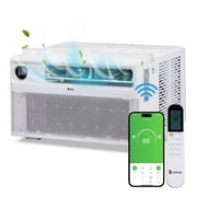 Zimtown Window Air Conditioner, 8000 BTU Smart Inverter Air Conditioner With Remote/App Control, Energy Saving Window AC Unit with Dehumidifier, Fan, Ultra Quiet