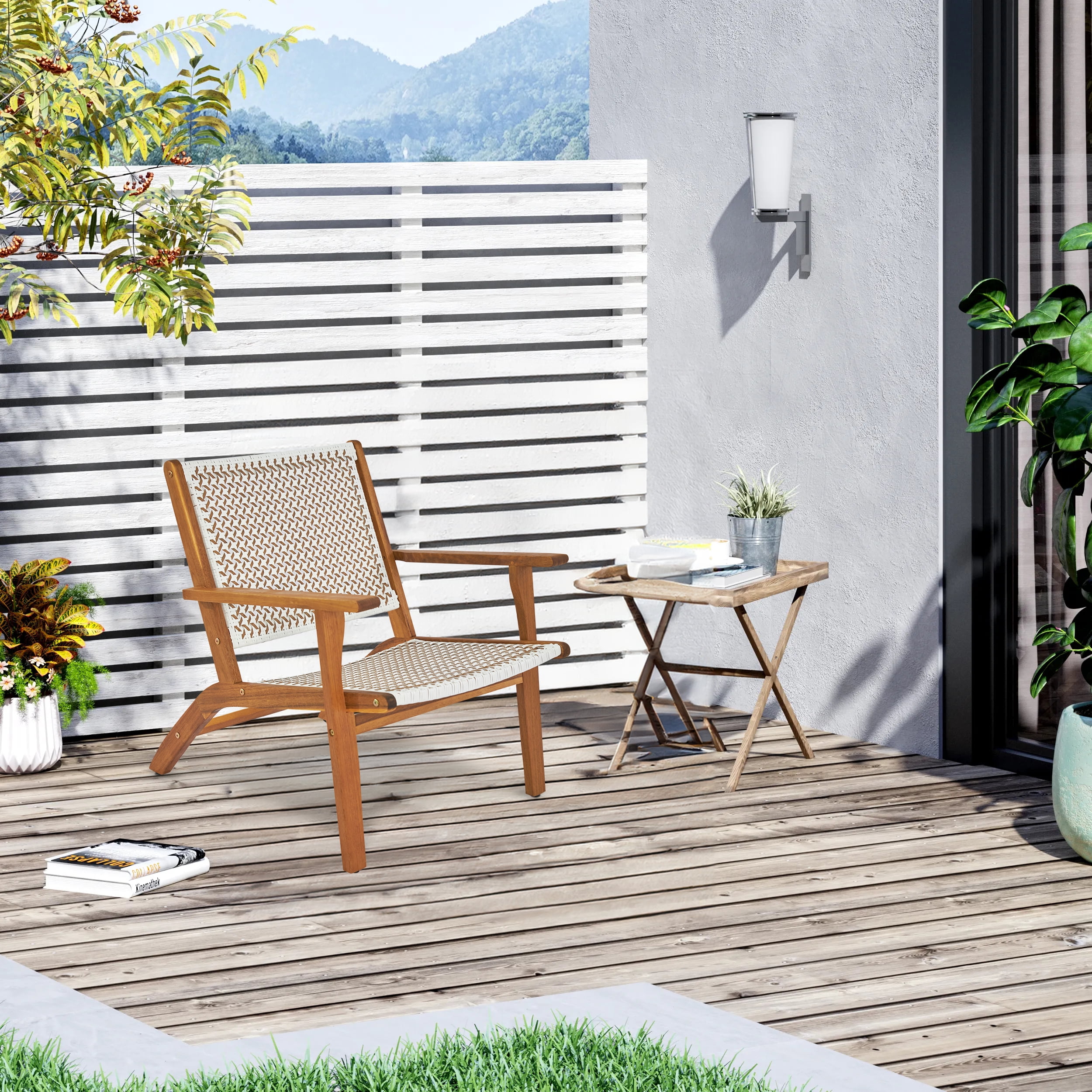 送料無料】Acasia Wood / Garden Chair