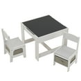 thumbnail image 1 of Zimtown Wooden Children Play Table Set, 24'' Activity Table, 1 Table & 2 Chairs with Storage for Toddlers, Natural, 1 of 9
