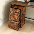 thumbnail image 1 of Zimtown Wooden File Cabinet Lockale 3-Drawer, Vertical Business Filing Cabinet with Rustic Metal Handles for Home Office, Brown, 1 of 10
