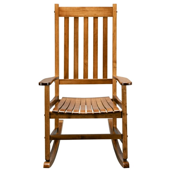 Zimtown Wooden Rocking Chair, Oversized Porch Rocking Chair, for Garden Original Color