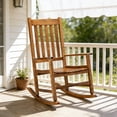 thumbnail image 1 of Zimtown Wooden Rocking Chair, Oversized Porch Rocking Chair, for Garden Original Color, 1 of 12