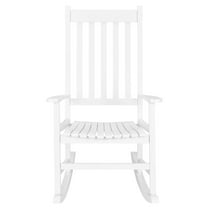 Zimtown Wooden Rocking Chair, Oversized Porch Rocking Chair, for Garden, Wood Rocker for Outdoor and Indoor, Patio Chair with Backrest and Armrest