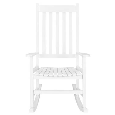 Zimtown Wooden Rocking Chair, Oversized Porch Rocking Chair, for Garden, Wood Rocker for Outdoor and Indoor, Patio Chair with Backrest and Armrest
