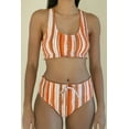 thumbnail image 1 of Zin Swim High Waist Bikini Sets for Women, Scoop Neck Tropical Beach Bathing Swimsuit, Orange, 1 of 3