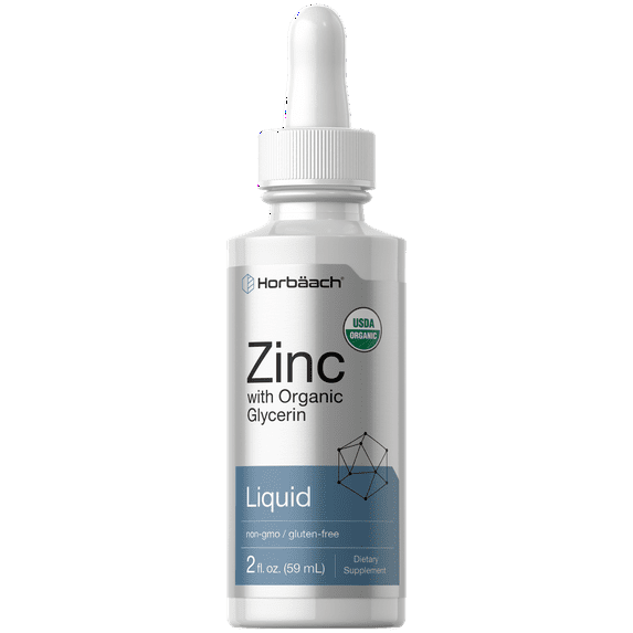 Zinc | 2 fl oz Liquid Drops for Adults | Supplement with Organic Glycerin | by Horbäach