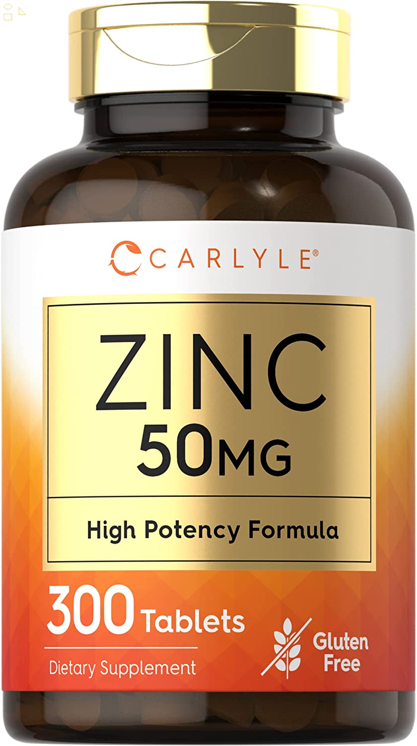 Zinc 50Mg 300 Tablets Vegetarian, NonGmo, and Gluten Free