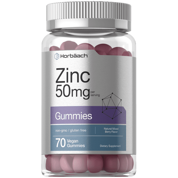 Zinc 50mg | 70 Vegan Gummies | Zinc Citrate | by Horbaach