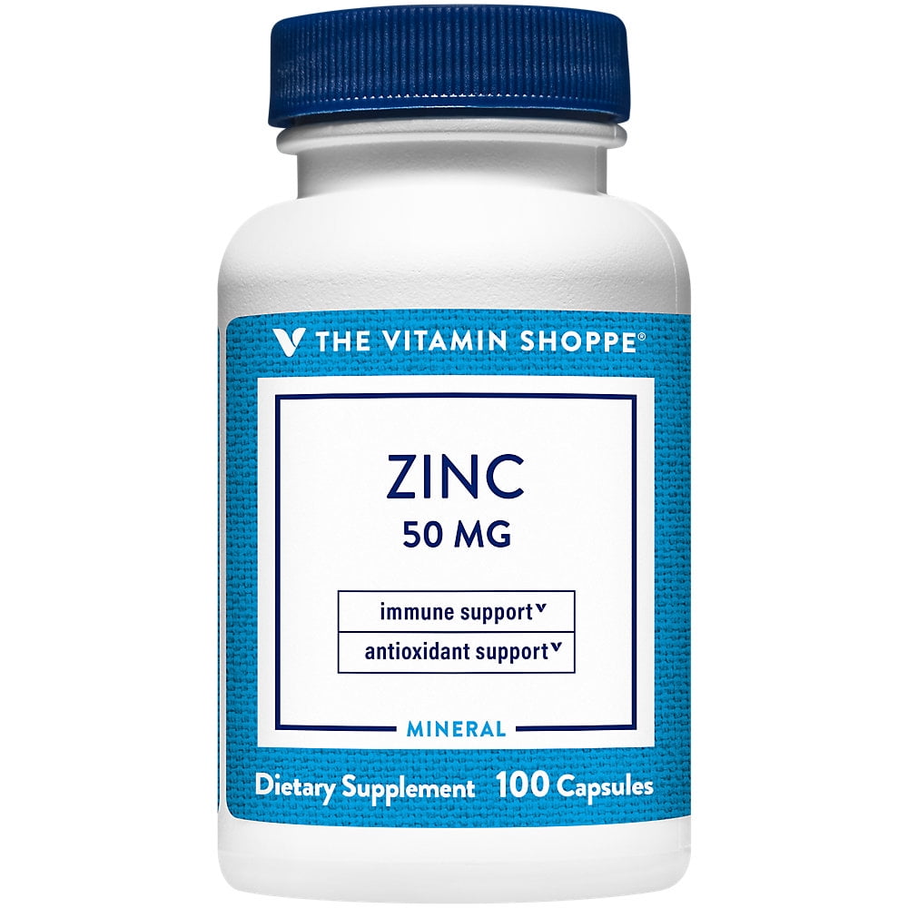 Zinc 50mg Supports Healthy Immune Function & Eye Health, Highly Absorbable, Antioxidant