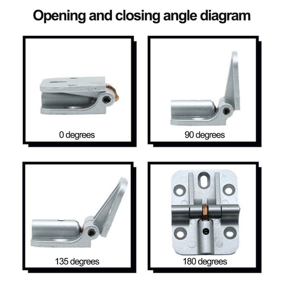 Zinc Alloy 180 Degree Adjustable Locking Hinge for Folding Tables, Drop Leaf Tables and Bi-Folding Doors with Sturdy Steel Ball Bearings, Silver Finish, 2 Pack