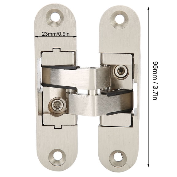 Zinc Alloy 3D Adjustable Concealed Hinge for Folding Doors, 180 Open, Pearl  Finish, 23x95mm