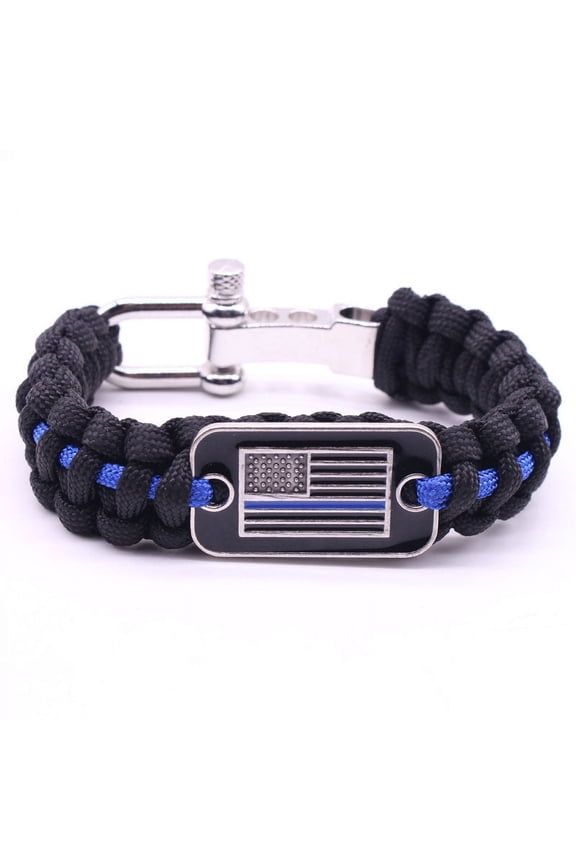 Unisex Braided Bracelet Adjustable Hand Woven Geometry Friendship Bracelet with Zinc Alloy Buckle National Flag Travel