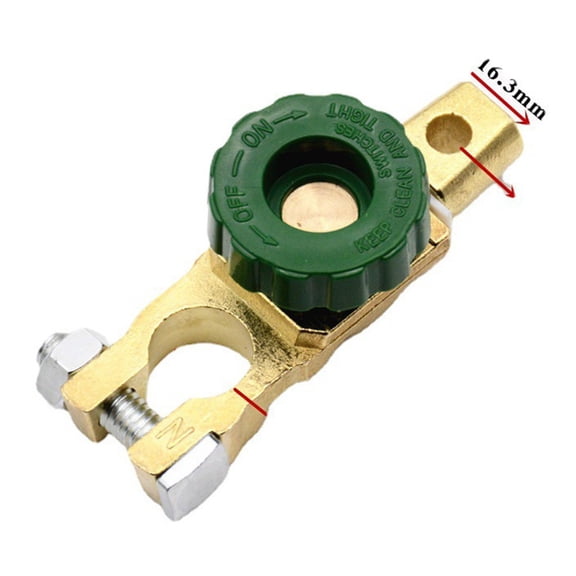 Zinc Alloy Battery Disconnect Switch for 6V 12V 24V Cars Trucks Boats, Quick Cut Off Isolator for Negative Terminal, Green 3.43 Inch