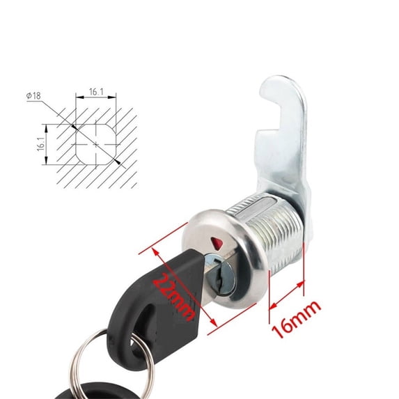 Zinc Alloy Cabinet Lock Cylinder with Eccentric Core and Red Green ...