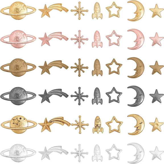 Zinc Alloy Cabochons for DIY Epoxy Resin Material Filling Mixed Color 168pcs/Box