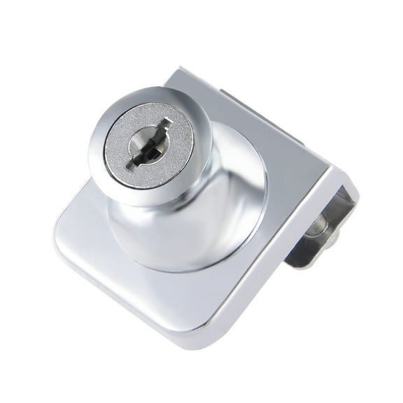 Unique Bargains Zinc Alloy Chrome Finish Display Hinged Square Glass Furniture Lock