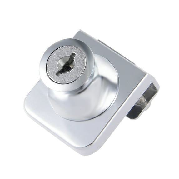 Unique Bargains Zinc Alloy Chrome Finish Display Hinged Square Glass Furniture Lock