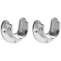 Zinc Alloy Closet Pole Sockets, Wardrobe Bracket Rod Pole End Supports Holder Flange 2pcs, 25mm Dia(U-Shaped)