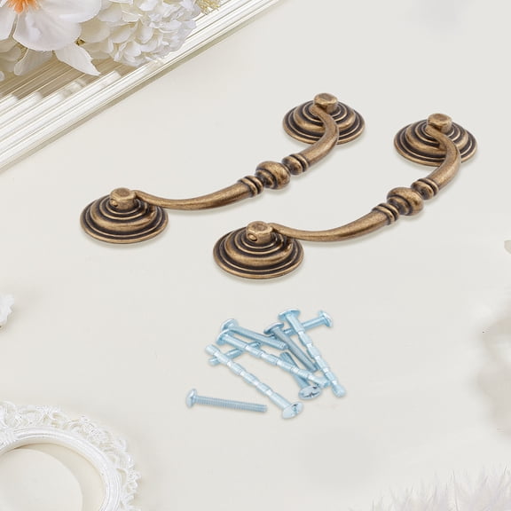 Zinc Alloy Drawer Pull Handles Cabinet Handles Doorknob Accessories with Iron Screw Bronze Platinum 34-118x8.5-20mm