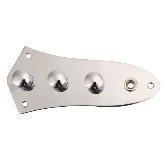 Zinc Alloy Electric Guitar Control Plate Wired Switch with Knurled Knobs Prewired Control Board Replacement Part for Jazz Bass JB Style Guitars, 6 x 2.8 Inches / 15.2 x 7.0 CM