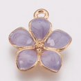 thumbnail image 1 of Zinc Alloy Enamel Pendants Flower Golden Lilac 16.5x14.5x2.5~3mm Hole: 1.5mm, 1 of 2