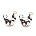 thumbnail image 1 of Zinc Alloy Enamel Pendants Light Gold Bulldog White 18x15x2mm Hole: 2mm DIY, 1 of 3