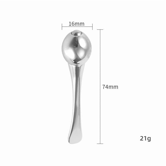 Zinc Alloy Eye Cream Spoon - Portable Roller-Shaped Makeup Tool for Facial Massage and Skincare Hygiene