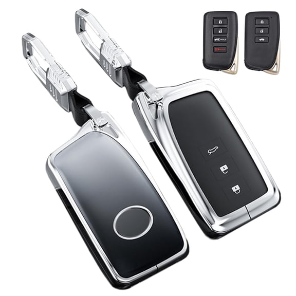 Zinc Alloy Gradient Glass Back Cover Key Fob Case Holder Shell Accessories Compatible for Lexus ES is GS NX LS RX RC 300h 350 200t 250 300 F 450h 460 600h Smart Key Case