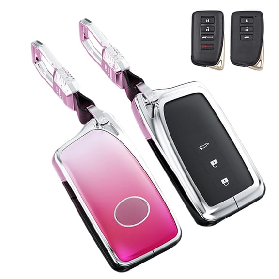 Zinc Alloy Gradient Glass Back Cover Key Fob Case Holder Shell Accessories Compatible for Lexus ES is GS NX LS RX RC 300h 350 200t 250 300 F 450h 460 600h Smart Key Case