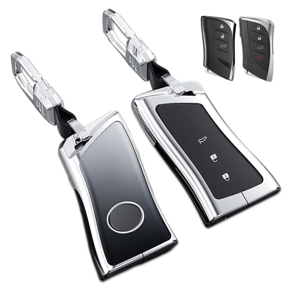 Zinc Alloy Gradient Glass Back Cover Key Fob Case Holder Shell Accessories Compatible for Lexus ES350 ES300h UX200 LS500 LS500H LC500 LC500h GX460 IS350 2018-2022 Smart Key Case