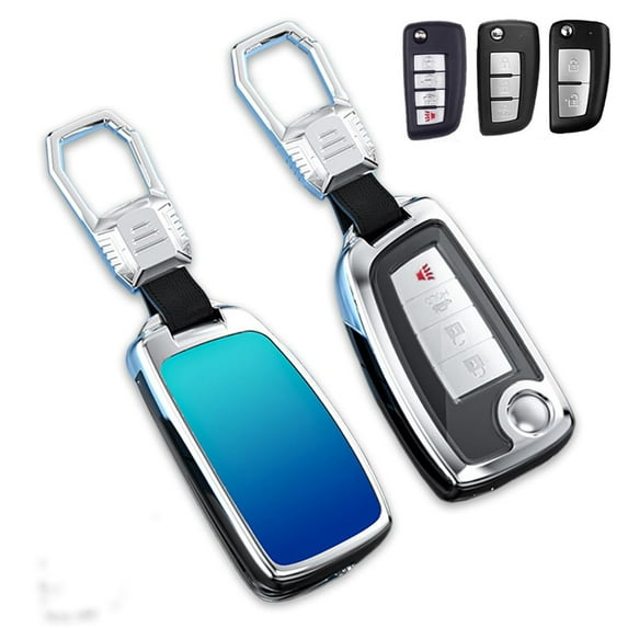 Zinc Alloy Gradient Glass Back Cover Key Fob Case Holder Shell Compatible for Nissan Rogue Rogue Select Rogue Sport Sylphy Pulsar Sentra