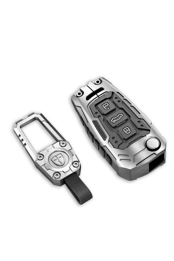 Zinc Alloy Key Fob Cover,Keychain,Full Protection Car Key Case for Audi A1 A3 A4 A6 A8 Quattro Q2 Q3 Q7 R8 RS3 RS4 RS6 S3 S6 S8 TT TTS Smart Remote Keyshell Accessories
