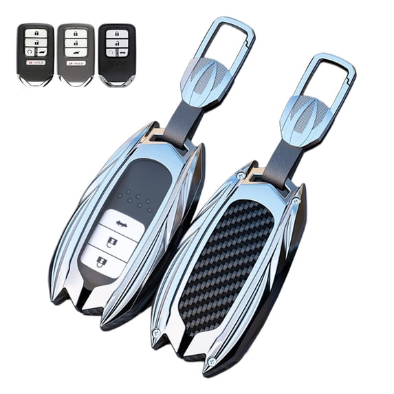 Zinc Alloy Key Fob Cover, Keychain, Key Case Protector Holder Shell Compatible for Honda Civic Accord Pilot CRV HRV CRZ Odyssey Ridgeline JED Crosstour Crider Spirior