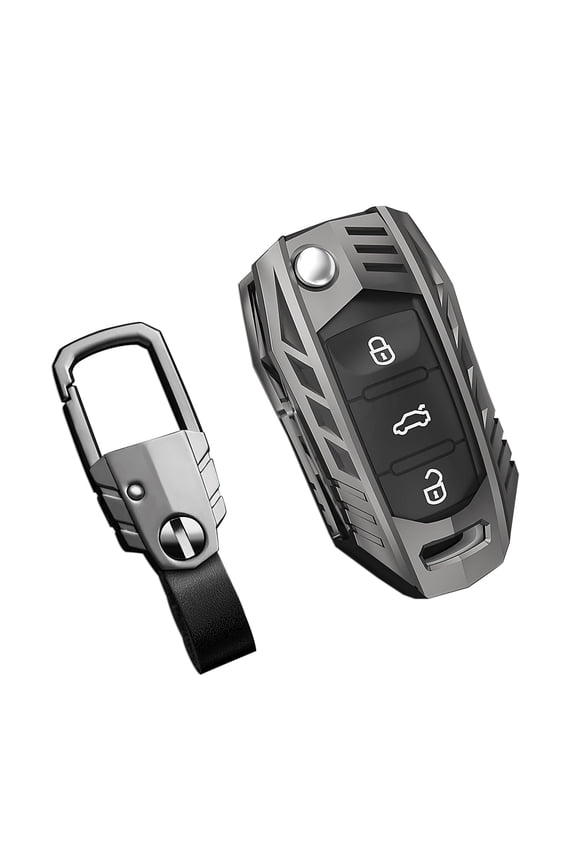 Zinc Alloy Key Shell with Keychain for Volkswagen - Durable Protective Case Compatible with Golf GTI, Jetta, Passat, Tiguan, Beetle, Polo MK6