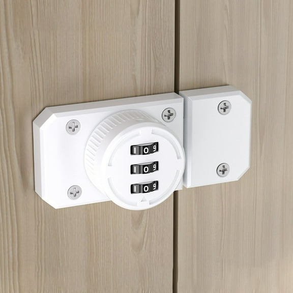 Zinc Alloy Keyless Cabinet Lock 3-Digit Combination Door Lock for Drawers Lockers Closets 80mm x 38mm