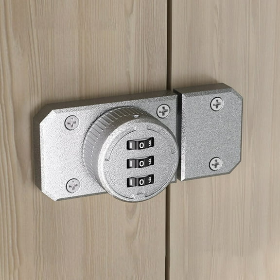Zinc Alloy Keyless Drawer Cabinet Lock Rotary 3-Digit Combination Door Lock Silver Smile Home